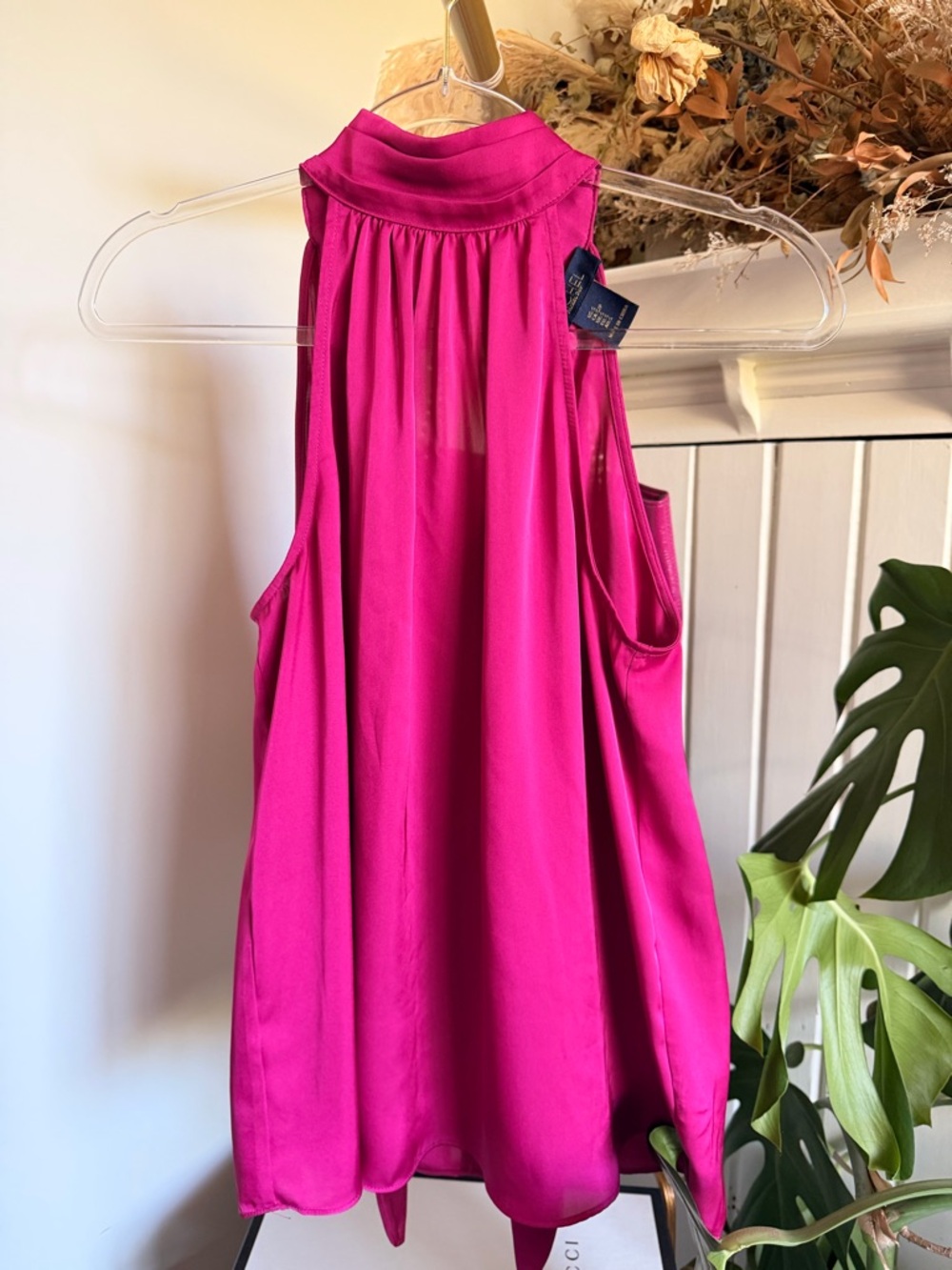 Rachel Roy Sleeveless Hot Pink Halter Blouse